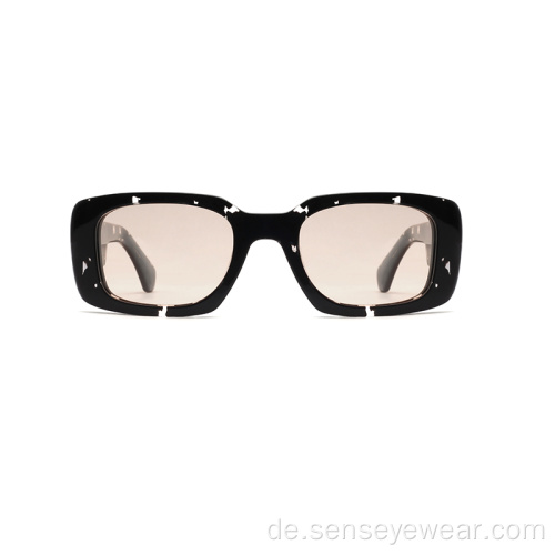 Fashion Design Square UV400 Polarisierte Acetat -Sonnenbrille